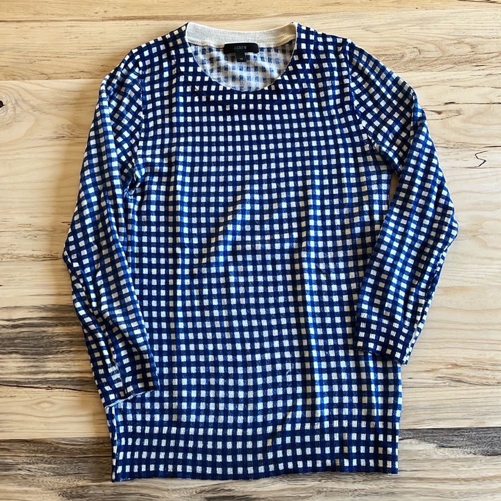 Merino Wool Blue Pattern Sweater